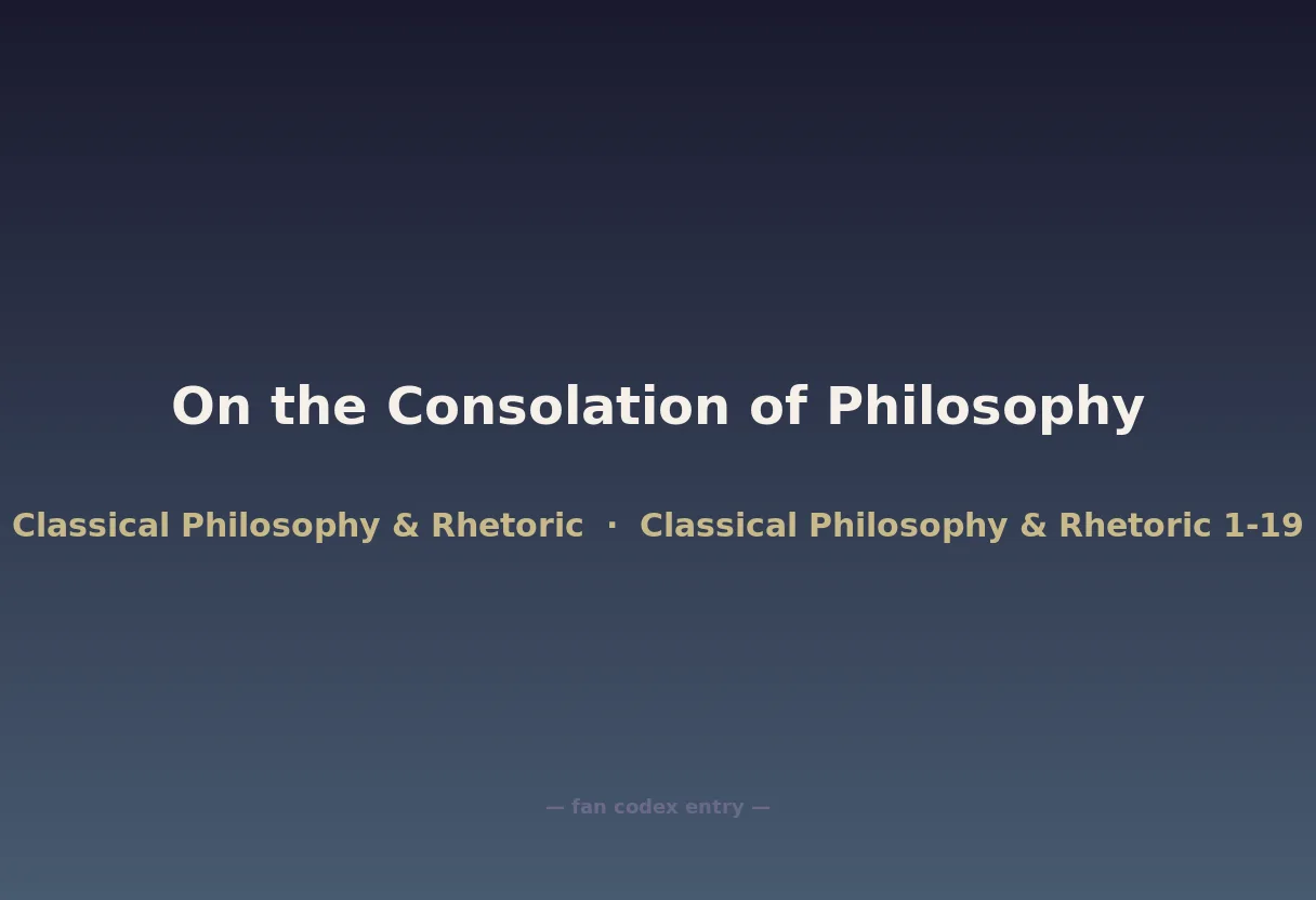 On the Consolation of Philosophy